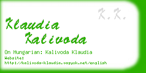 klaudia kalivoda business card